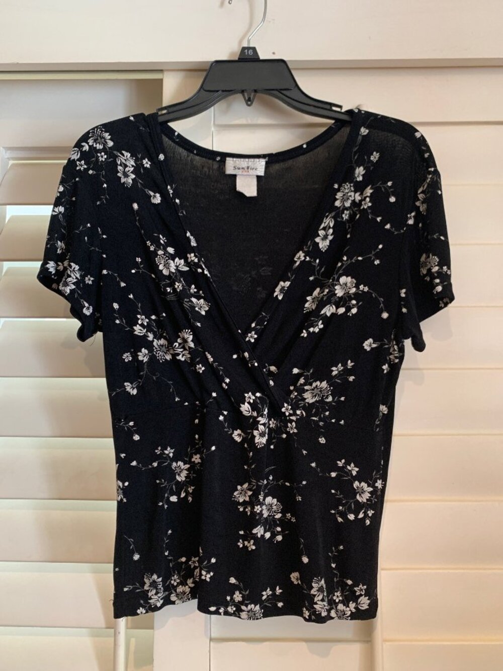 Sun Fire made in USA Vintage Short Sleeved top with criss cross front-Medium